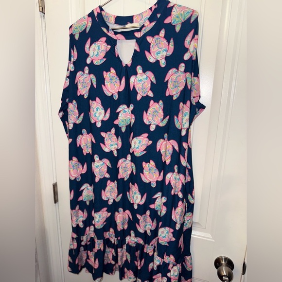 Simply Southern Blue and Pink Mini Dress - Picture 1 of 8